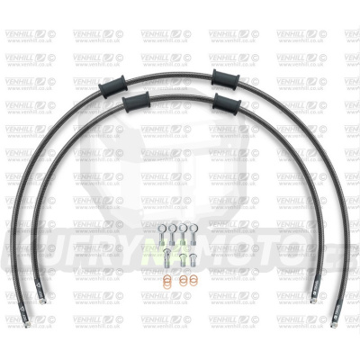 STANDARD Hadice přední brzdy sada Venhill POWERHOSEPLUS SUZ-7019F-CB (2 hadice v sadě) karbonové hadice, chromové koncovky