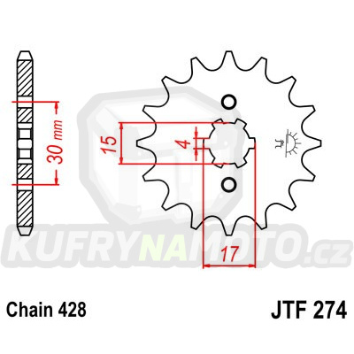 Řetězové kolečko JT JTF 274-13 13 zubů, 428