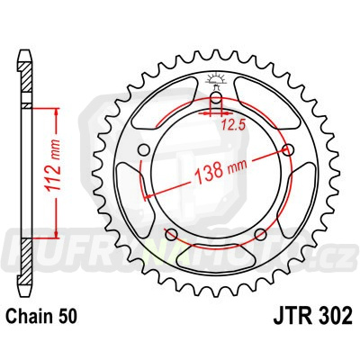 Řetězová rozeta JT JTR 302-45 45 zubů, 530