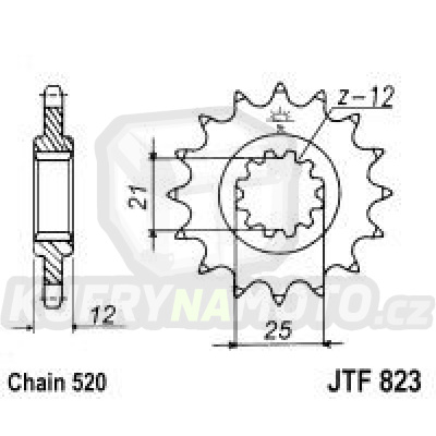 Řetězové kolečko JT JTF 823-15 15 zubů, 520