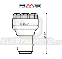 Žárovka RMS 246510542 12V 12 Led, BAY15D červená