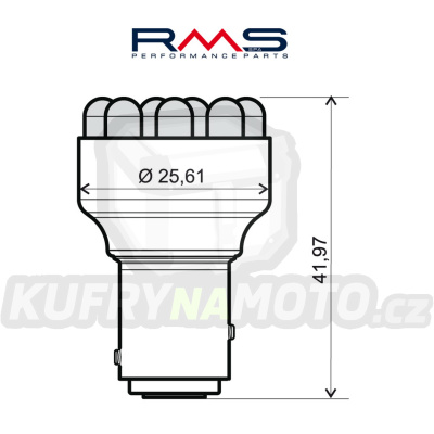 Žárovka RMS 246510542 12V 12 Led, BAY15D červená