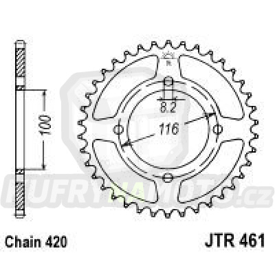 Řetězová rozeta JT JTR 461-50 50 zubů, 420