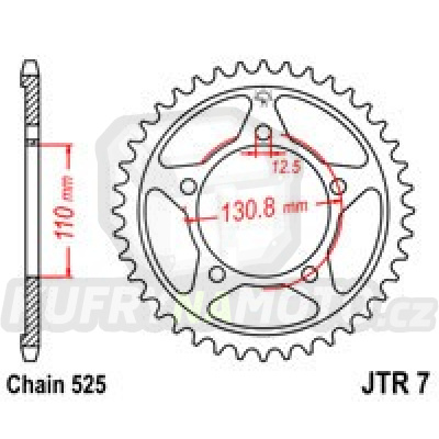 Řetězová rozeta JT JTR7-45 45T