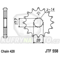 Řetězové kolečko JT JTF 558-17 17 zubů