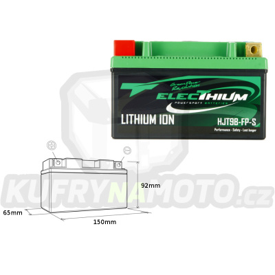 ELECTHIUM baterie lithiová s indikátorem nabítí HJT9B-FP-S (150X65X92) (YT7B-BS, YT9B-BS) (váha 0,7KG)