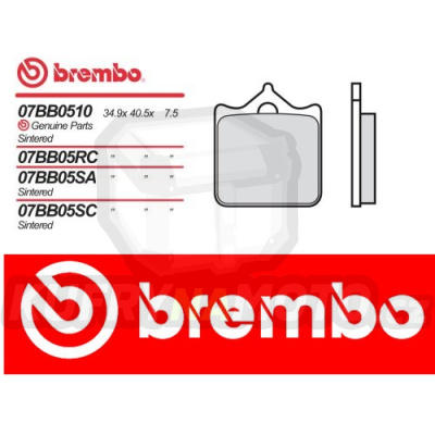 Brzdové destičky Brembo TRIUMPH SPEED TRIPLE 1050 r.v. Od 08 -  směs Originál Přední