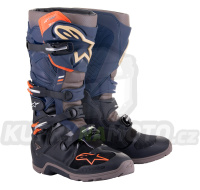 boty TECH 7 ENDURO DRYSTAR, ALPINESTARS (modrá/šedá/oranžová/černá) 2024