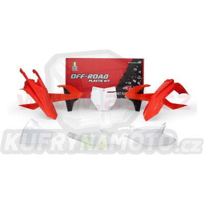 sada plastů KTM, RTECH (oranžovo-bílo-černá, 6 dílů, vč. krytů vzduch filtru)