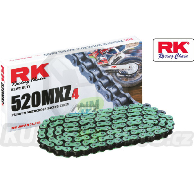Řetěz RK 520 MXZ4 (118čl) - netěsněný/ bezkroužkový (zelený)