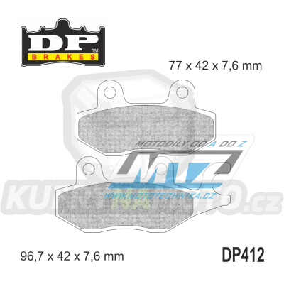 Destičky brzdové DP412 - DP BRAKES směs Premium Sinter OEM