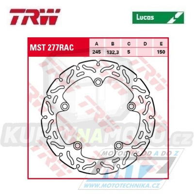 Kotouč brzdový TRW MST277RAC (245/132/5D) - Yamaha MT-07 + Tracer700 + XSR700 + MT-09 + Tracer900 + XSR900
