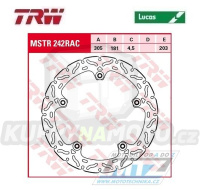 Kotouč brzdový TRW MSTR242RAC (305/181/5D) - BMW F750+F850+R1200GS / 13-18 + R1200GS Adventure / 14-18 + R1250GS