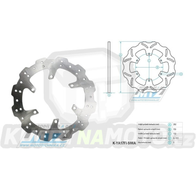 Kotouč brzdový nerezový (282/132/6D) - Yamaha TZR+TDR125 / 93-96 + XP500Tmax / 01-03 + XT600E / 95-03+XT600K / 94-95 + XTZ660 Tenere / 91-99 + XV750 Virago+XVS1100 DragStar / 03-07
