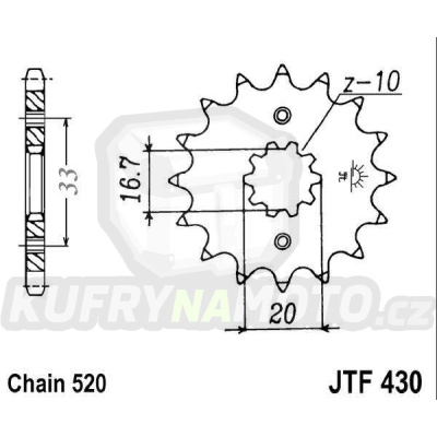 Řetězové kolečko JT JTF 430-13 13 zubů, 520