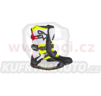 boty TECH TRIAL, ALPINESTARS (bílá/červená/žlutá fluo/černá) 2024