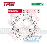 Kotouč brzdový TRW MST422RAC (220/130/6D) - zubatý design - Kawasaki EX250 Ninja / 07-14