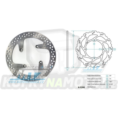 Kotouč brzdový - kulatý desing Classic - Kawasaki KDX200+KDX250+KLX250R+KLX300 + KX125 / 89-02 + KX250 / 87-02 + KX500 / 87-04