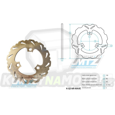Kotouč brzdový MTZ nerezový - zubatý desing - Suzuki LTR450 / 06-11