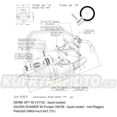 Výfuk Leo Vince Piaggio NRG=mc3 KAT 2001 > HAND MADE TT BLACK LVKN765-4063B