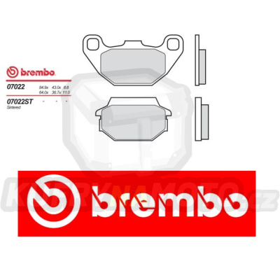 Brzdové destičky Brembo KYMCO SUPER 9 L.C. 50 r.v. Od 02 -  XS směs Zadní