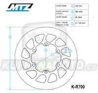 Kotouč brzdový MTZ Classic - Husaberg FE400 / 96-99+FE501 / 96-99+FE600 / 96-99 + FC350 / 96-99+FC400 / 96-99 + MX499 / 92-95 + 501Enduro / 90-95 + FC501 / 96-99+MX501 / 92-96 + 600Enduro / 93-95+FC600 / 96-99