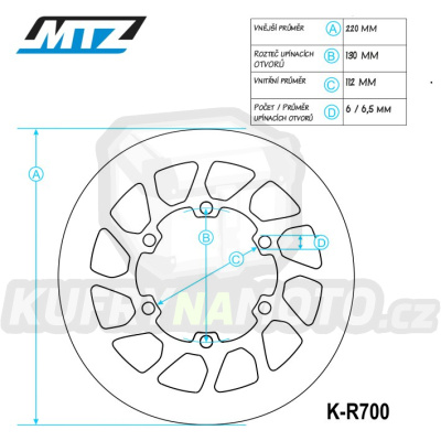 Kotouč brzdový MTZ Classic - Husaberg FE400 / 96-99+FE501 / 96-99+FE600 / 96-99 + FC350 / 96-99+FC400 / 96-99 + MX499 / 92-95 + 501Enduro / 90-95 + FC501 / 96-99+MX501 / 92-96 + 600Enduro / 93-95+FC600 / 96-99