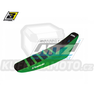 Potah sedla Kawasaki KXF250 / 21-25 + KXF450 / 19-25 - barva černo-zelená - typ potahu ZEBRA