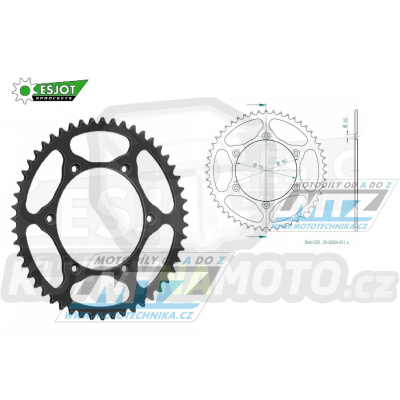 Rozeta ocelová (převodník) 0460-51zubů ESJOT ULTRALIGHT 50-32024-51-L Offroad (černá) - Kawasaki KX125+KX250+KX500+KXF250+KXF450+KDX175+KDX200+KDX220R+KDX250 +KLX250R+KLX250 D-Tracker+KLX250+KLX250SF+KLX300+KLX450R+KLX650R + Suzuki RM-Z250