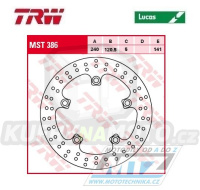 Kotouč brzdový TRW MST386 (240/120/5D) - Suzuki GW250Inazuma+GSR600+SFV650Gladius+GSF650Bandit + GSX650F+SV650+GSR750 + GSF1200Bandit+GSF1250Bandit+GSX1250FA