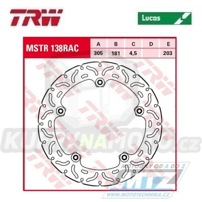 Kotouč brzdový TRW MSTR138RAC (305/181/5D) - BMW R1200GS / 08-12 + R1200GS Adventure / 08-13