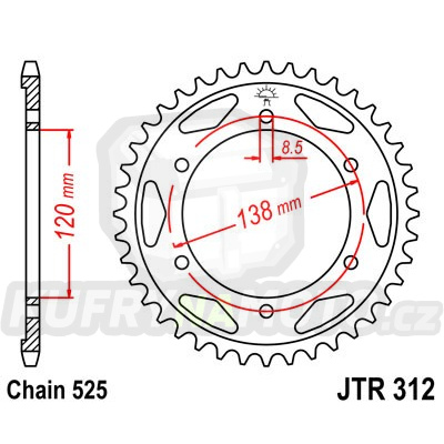Řetězová rozeta JT JTR 312-40 40 zubů, 525