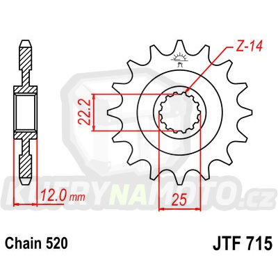 Řetězové kolečko JT JTF 715-13 13 zubů, 520