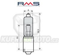 Žárovka RMS 246510015 12V 21W, 90° 10 ks bílá