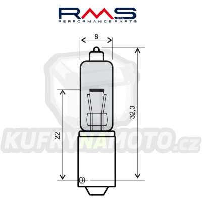 Žárovka RMS 246510015 12V 21W, 90° 10 ks bílá