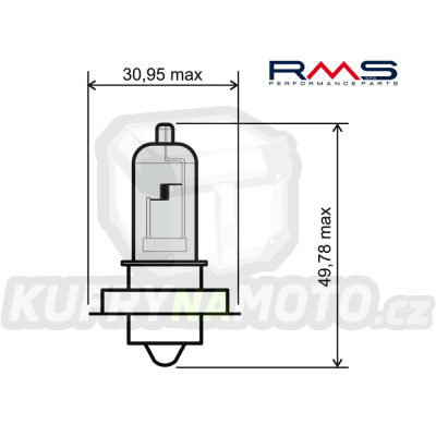 Žárovka RMS 246510430 12V 20W, P26S modrá