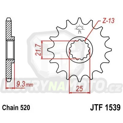 Řetězové kolečko JT JTF 1539-16 16 zubů