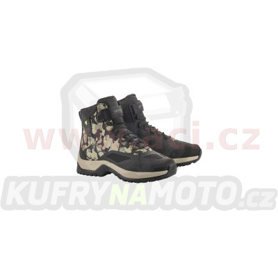 boty CR-6 DRYSTAR, ALPINESTARS (černá/zelená maskáčová/béžová)
