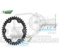Rozeta ocelová (převodník) 0893-38zubů ESJOT 50-29050-38 - KTM 1290 Superduke / 14-15 + 1290 Superduke R / 16-20 + 1290 Superduke GT / 16-21