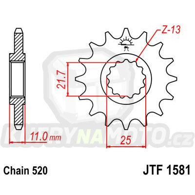 Řetězové kolečko JT JTF 1581-14 14 zubů, 520