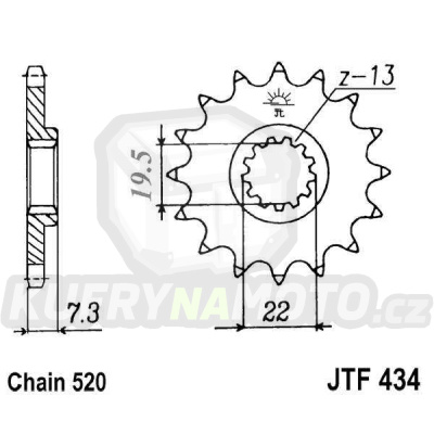 Řetězové kolečko JT JTF 434-15 15 zubů, 520