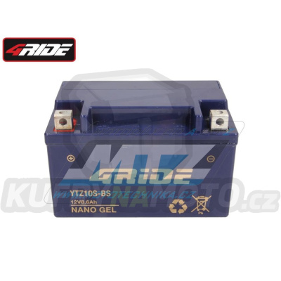 Baterie (akumulátor motocyklový) 4RIDE YTZ10S-BS GEL (12V-8,6Ah)