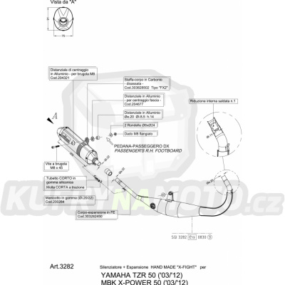 Výfuk Leo Vince MBK X-POWER 50 2003 - 2012 X-FIGHT BLACK LVKN650-3282B