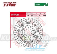 Kotouč brzdový plovoucí TRW MSW251 (320/78/6D) - kulatý design - Triumph Daytona955+Speed Triple900+Sprint955 ST+Sprint955 RS+Daytona955+Speed Triple900+Sprint955 ST