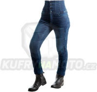 Dámské kevlarové moto kalhoty OVERLAP EVY DARK BLUE JEANS modré