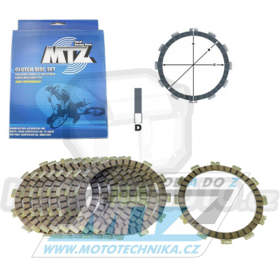 Lamely spojkové třecí (s obložením) MTZ - Suzuki RM250+RMX250+GV1400+VS1400GL Intruder+ DR350+DR650R+DR650RSE + Sherco SEF450+SEF510+SE4.5+SE5.1