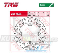 Kotouč brzdový TRW MST245SL (220/105/4D) - Honda FES+CBR+XL125V Varadero + SL+CRF+CRM+CB250F+VTR + XR+CB400F+TRX+CB + Triumph Daytona+SpeedFour+ TT600+StreetTriple