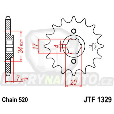 Řetězové kolečko JT JTF 1329-13 13 zubů, 520