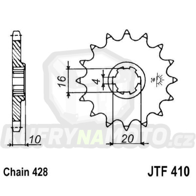 Řetězové kolečko JT JTF 410-15 15 zubů, 428