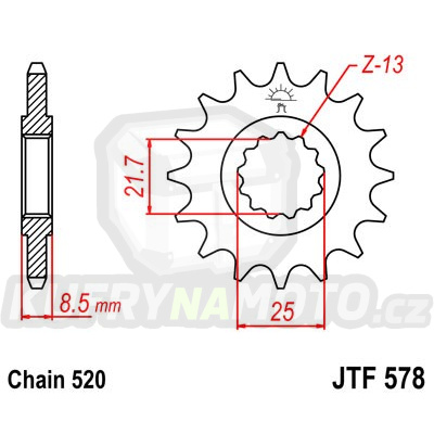 Řetězové kolečko JT JTF 578-14 14 zubů, 520